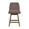 Armen Living Amalie Swivel Counter Stool in Brown Oak Wood Finish with Taupe Boucle Fabric 840254332034 - alternate 8